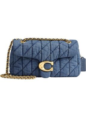 Coach Quilted Denim 26 Shoulder Bag with Gold Hardware